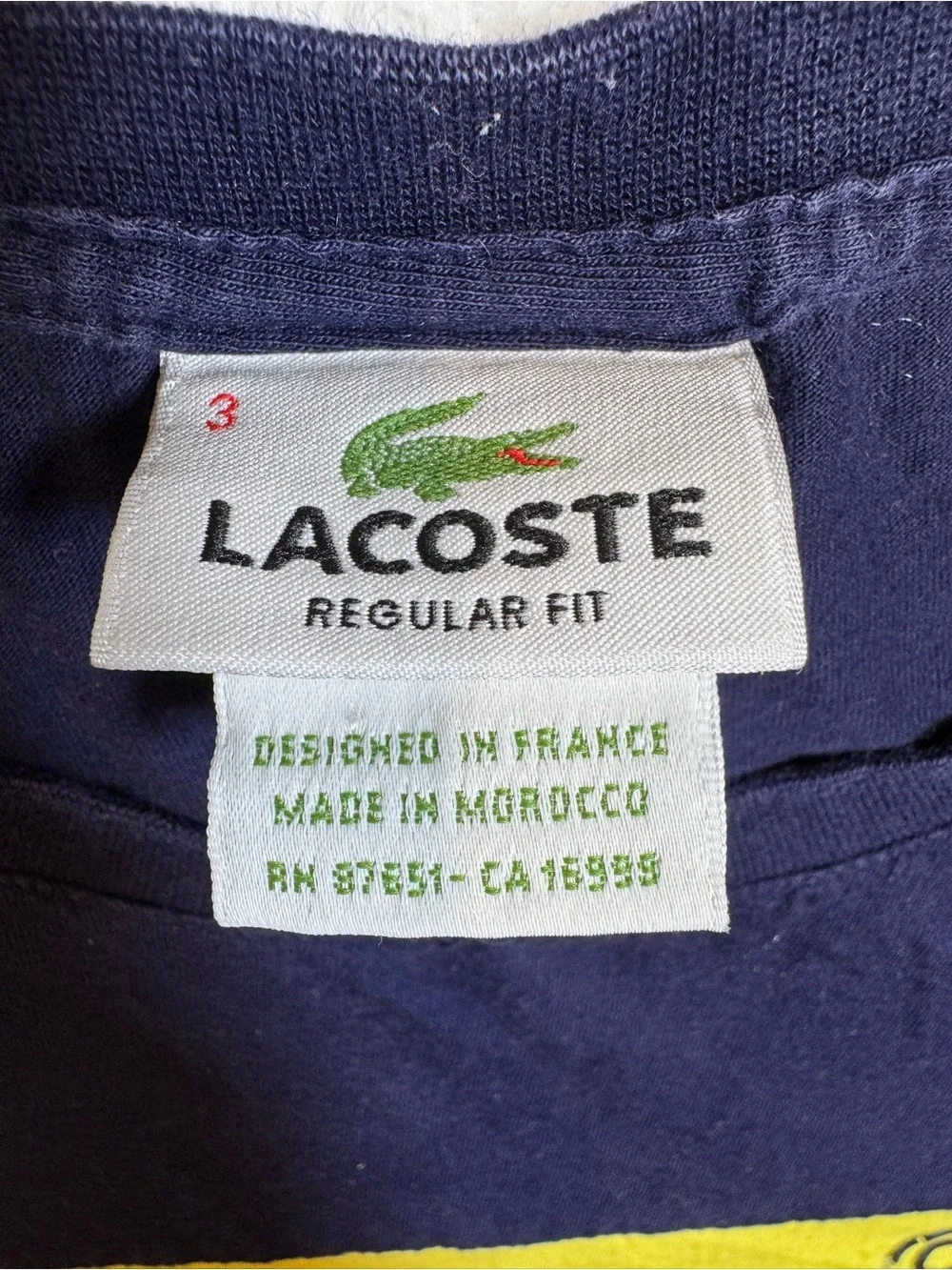 Lacoste Men's Regular Fit Nautical Flag Graphic T-Shirt - Navy - Size 3 / S - Picture 6 of 7